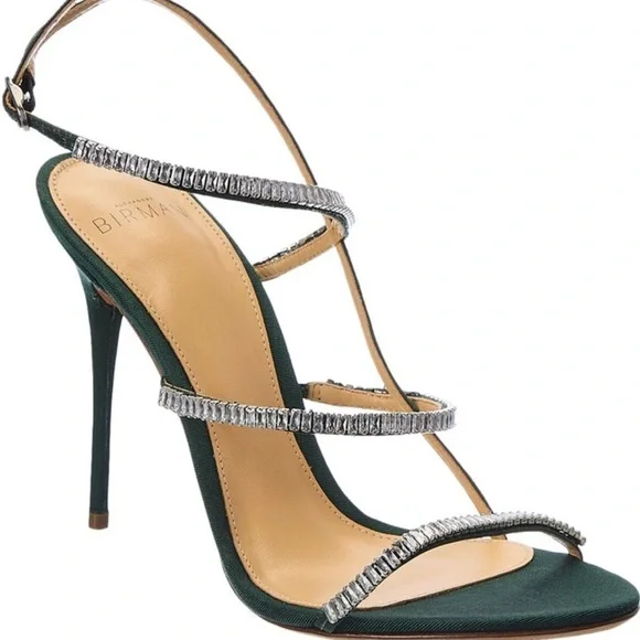 Dark green rhinestone sparkly heels Alexandre Birman sz 7/38 - Picture 2 of 7